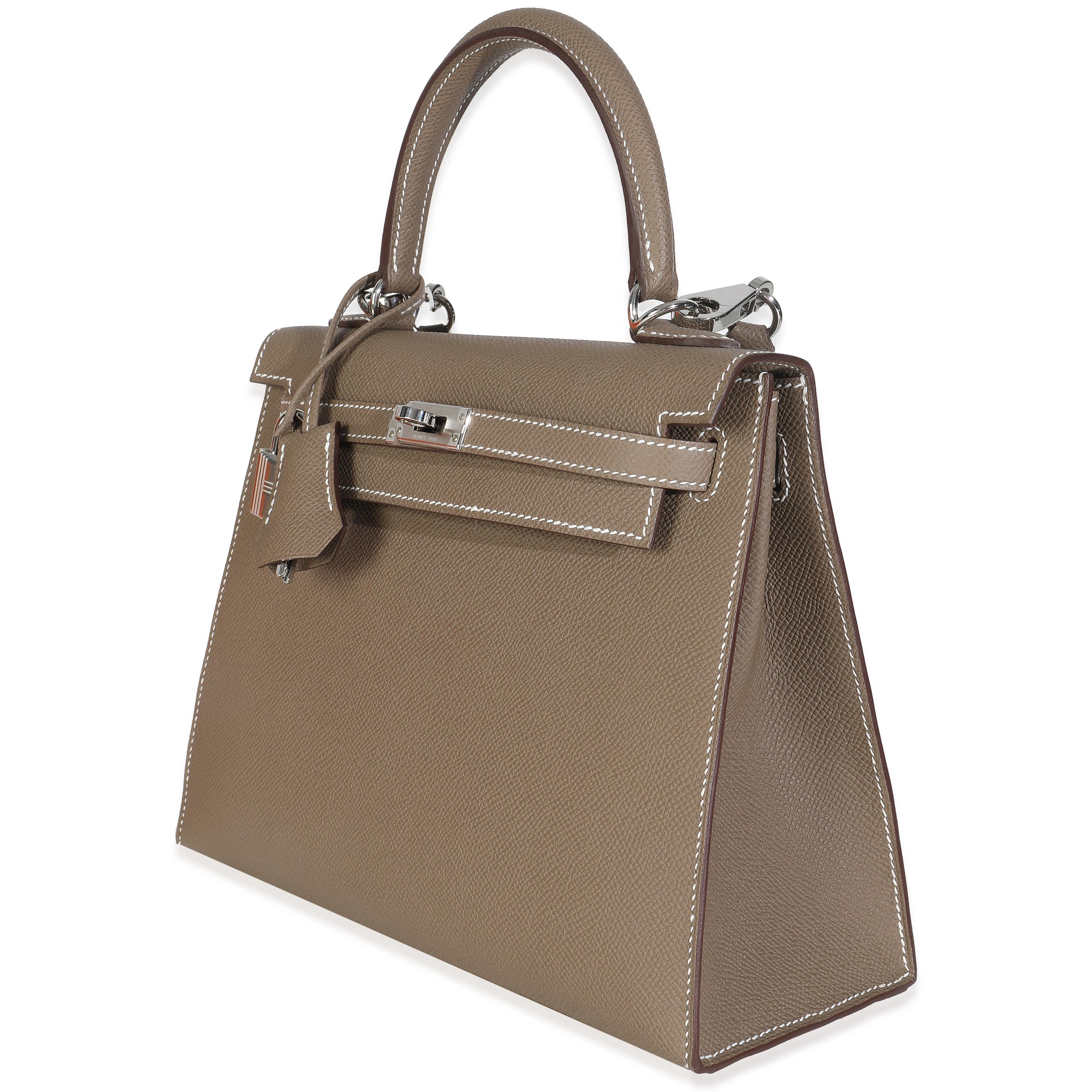Hermès Etoupe Epsom Sellier Kelly 25 PHW en venta 2