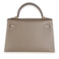 Hermès Etoupe Epsom Sellier Mini Kelly II 20 GHW
