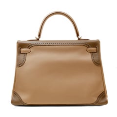 Hermès Etoupe Etain Swift Ghillies 35 cm Limited Edition Kelly Bag