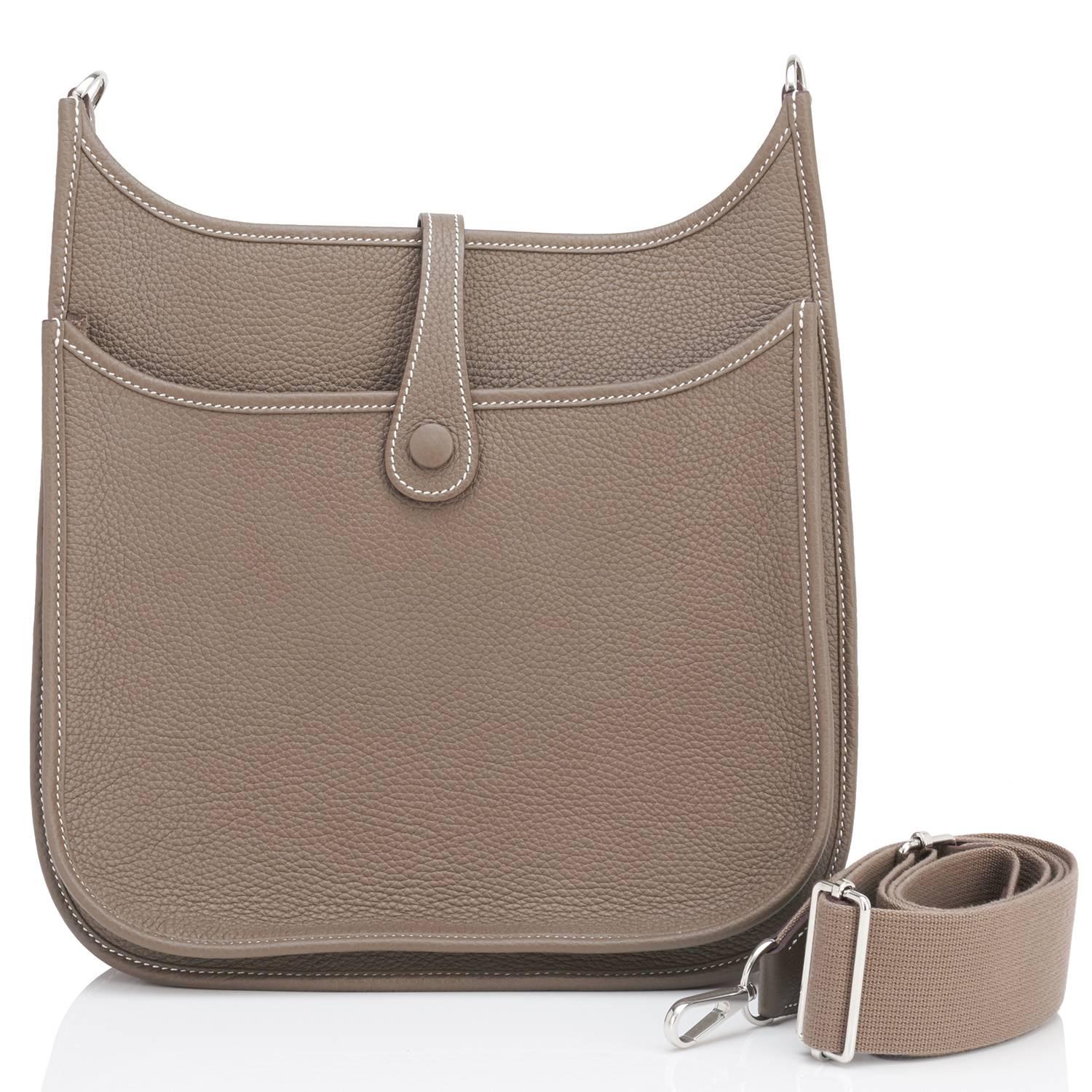 Brown Hermes Etoupe Evelyne PM Taupe 29cm Messenger Shoulder Bag