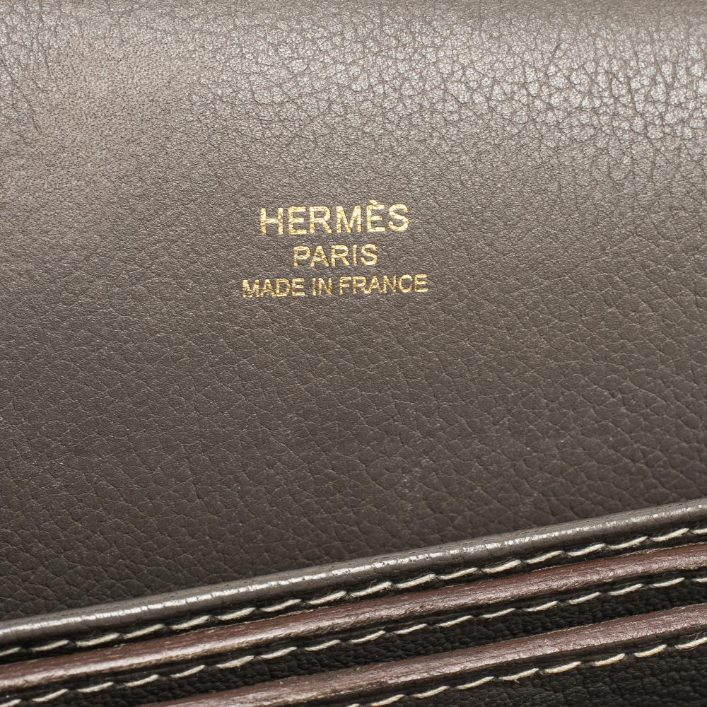 Hermes Etoupe Evercolor Leather Roulis 23 Bag 2
