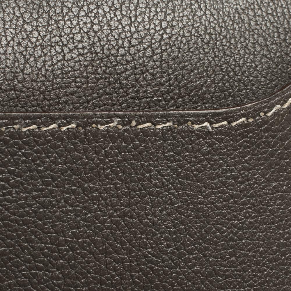 Black Hermes Etoupe Evercolor Leather Roulis 23 Bag