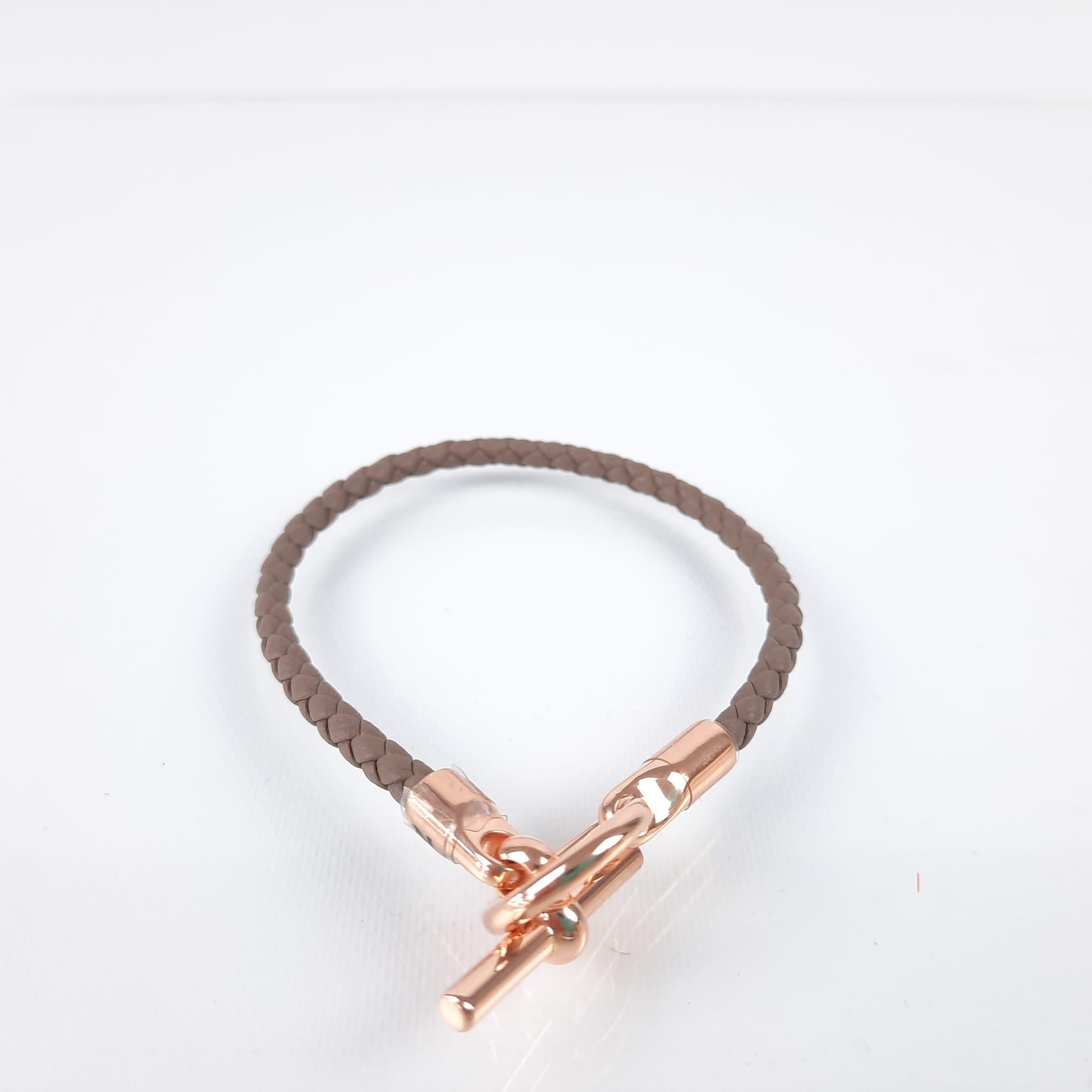 Women's Hermes Glenan bracelet Étoupe  size T2 For Sale