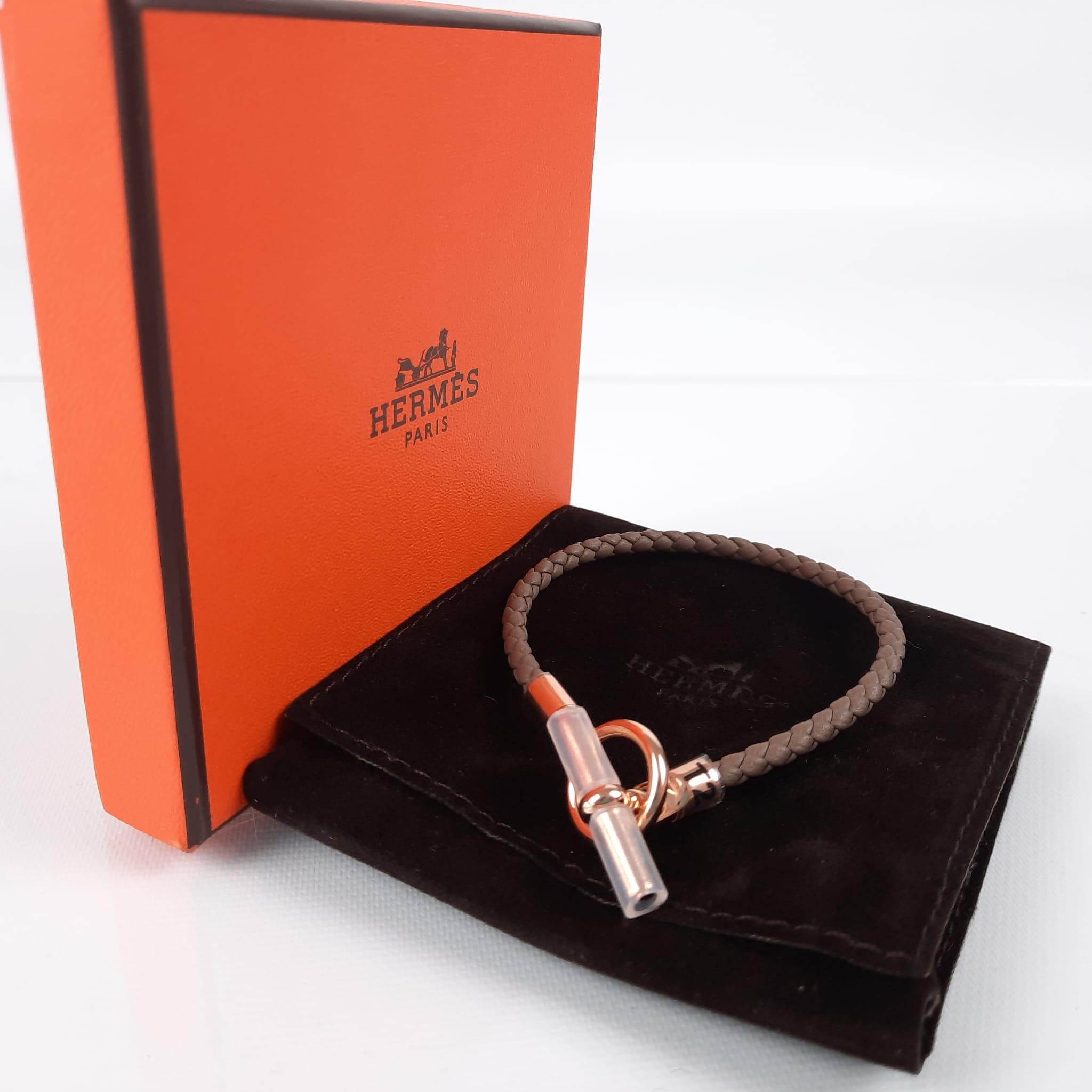 Hermes Glenan bracelet Étoupe  size T2 For Sale 1