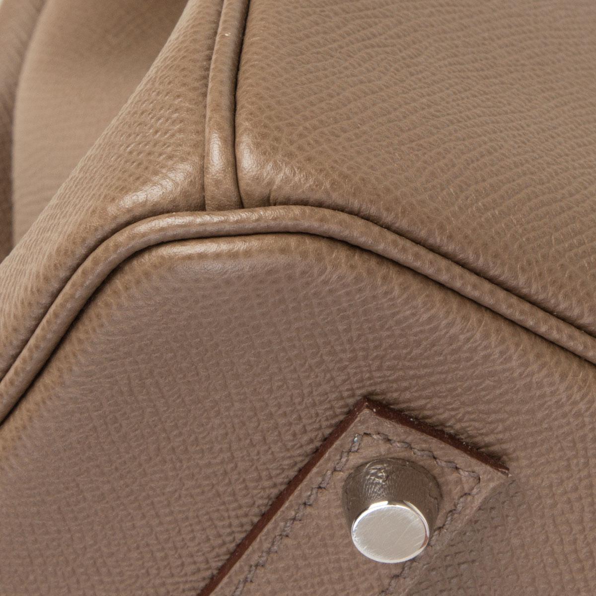 HERMES Etoupe Grau Epsom Leder BIRKIN 35 Tragetasche Palladium 6