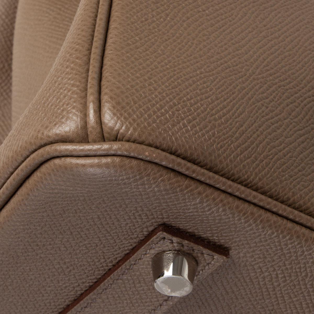 HERMES Etoupe Grau Epsom Leder BIRKIN 35 Tragetasche Palladium 4