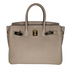 Hermès Etoupe Grey Togo Birkin 25 Handbag GHW Satchel