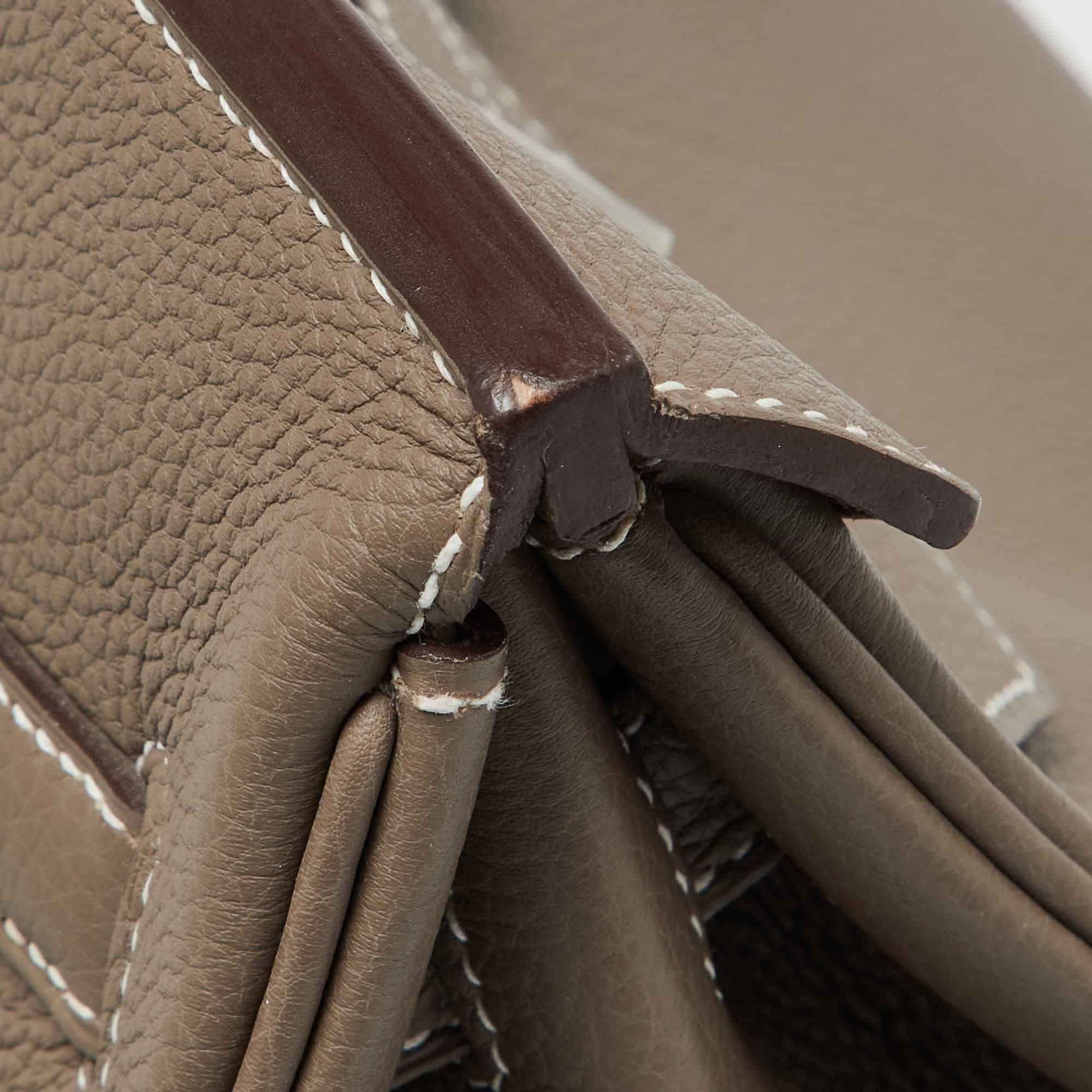 Hermes Etoupe Grey Togo Leather Palladium Finish Birkin 40 Bag For Sale 1