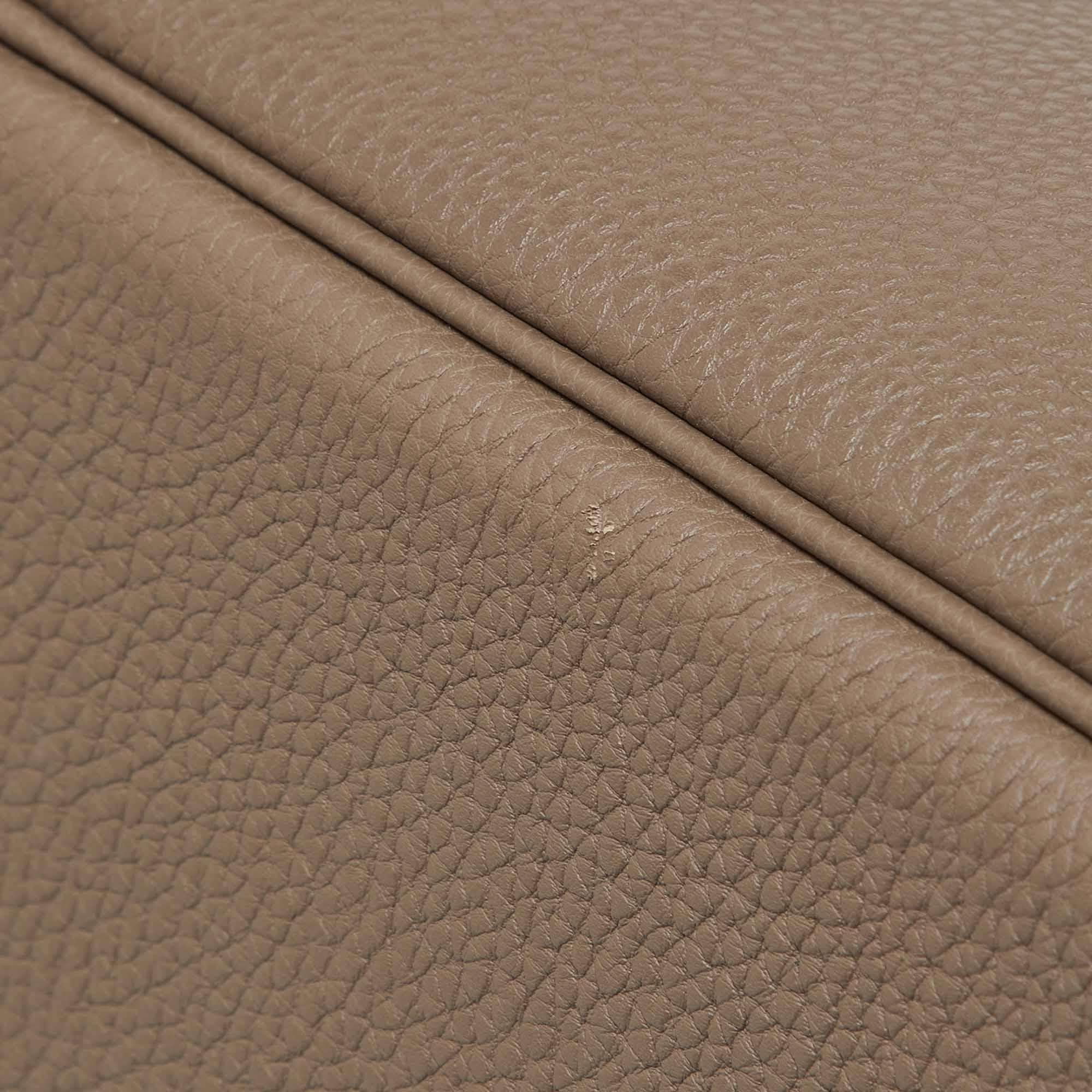Hermes Etoupe Grey Togo Leather Palladium Finish Birkin 40 Bag For Sale 2