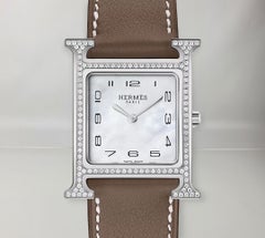 Hermes Étoupe Heure H watch, Medium model, 30 mm
