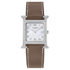 Hermes Étoupe Heure H watch, Medium model, 30 mm