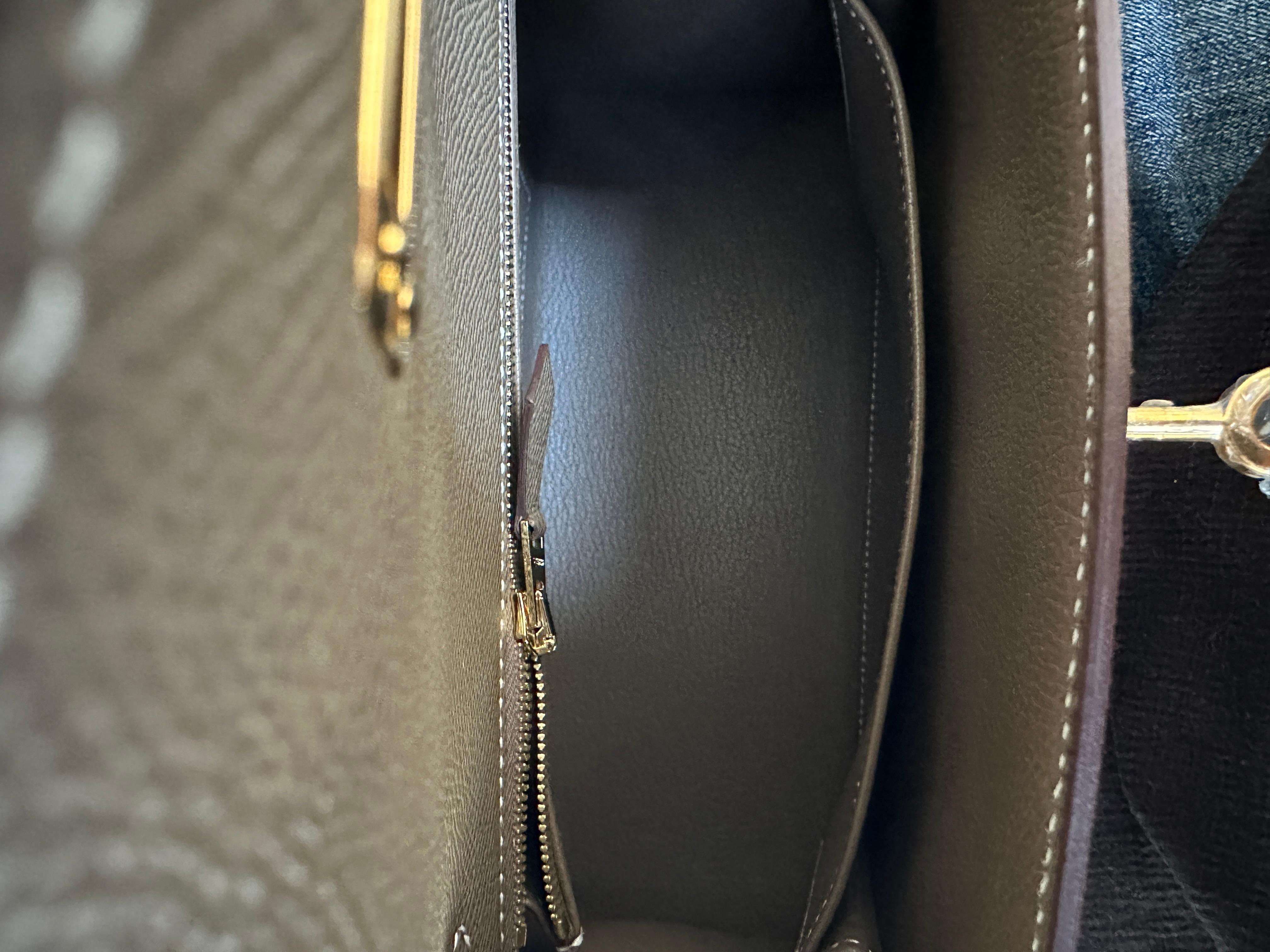 Hermes Etoupe Kelly 25  Bolso Epsom Sellier Herrajes Dorados en venta 6