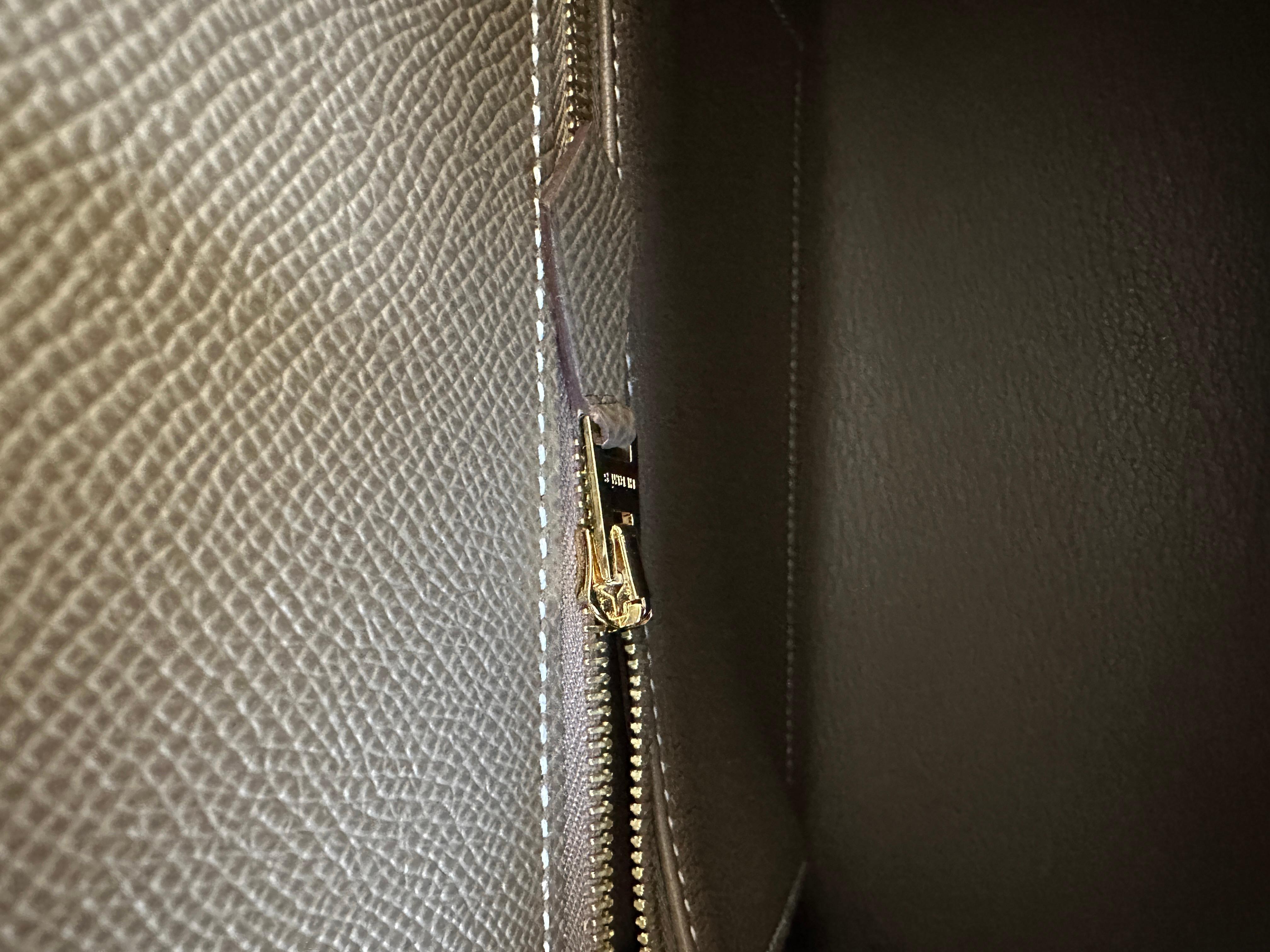 Hermes Etoupe Kelly 25  Bolso Epsom Sellier Herrajes Dorados en venta 8