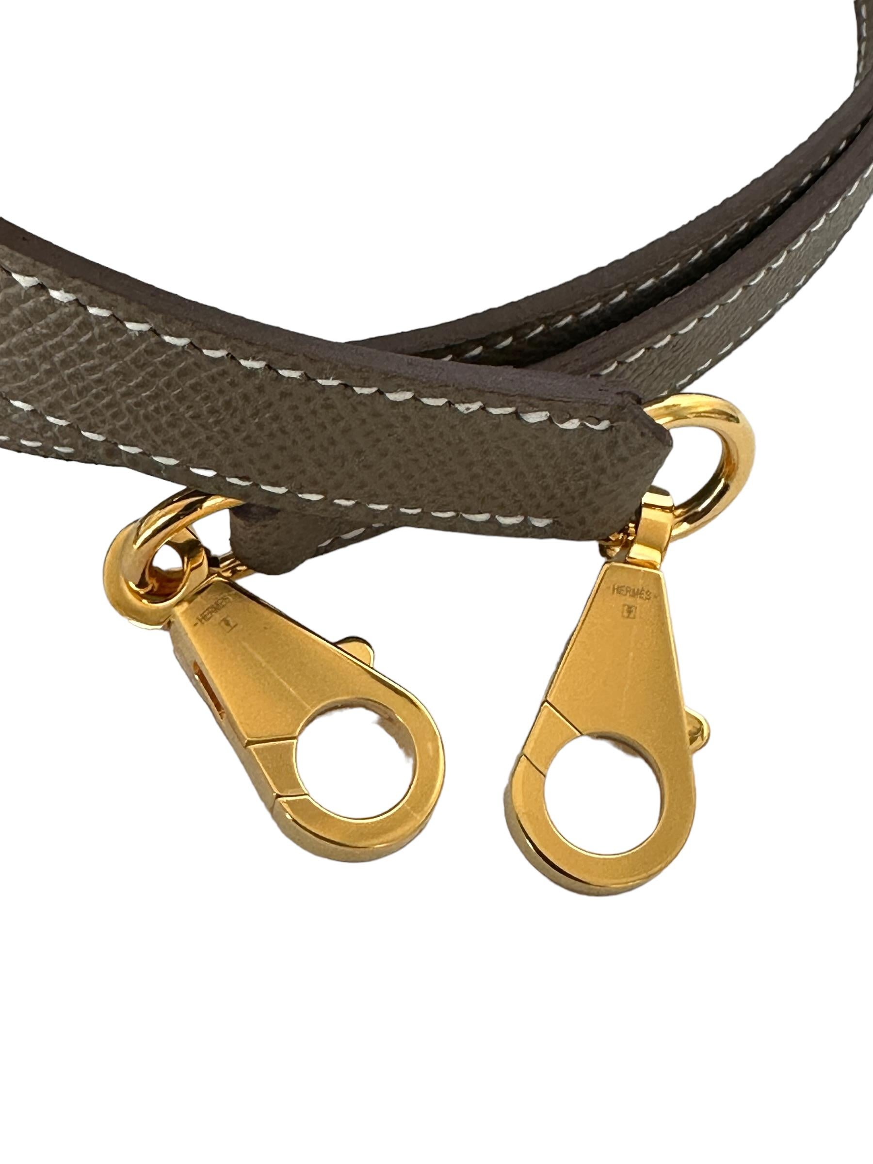 Hermes Etoupe Kelly 25  Bolso Epsom Sellier Herrajes Dorados en venta 3