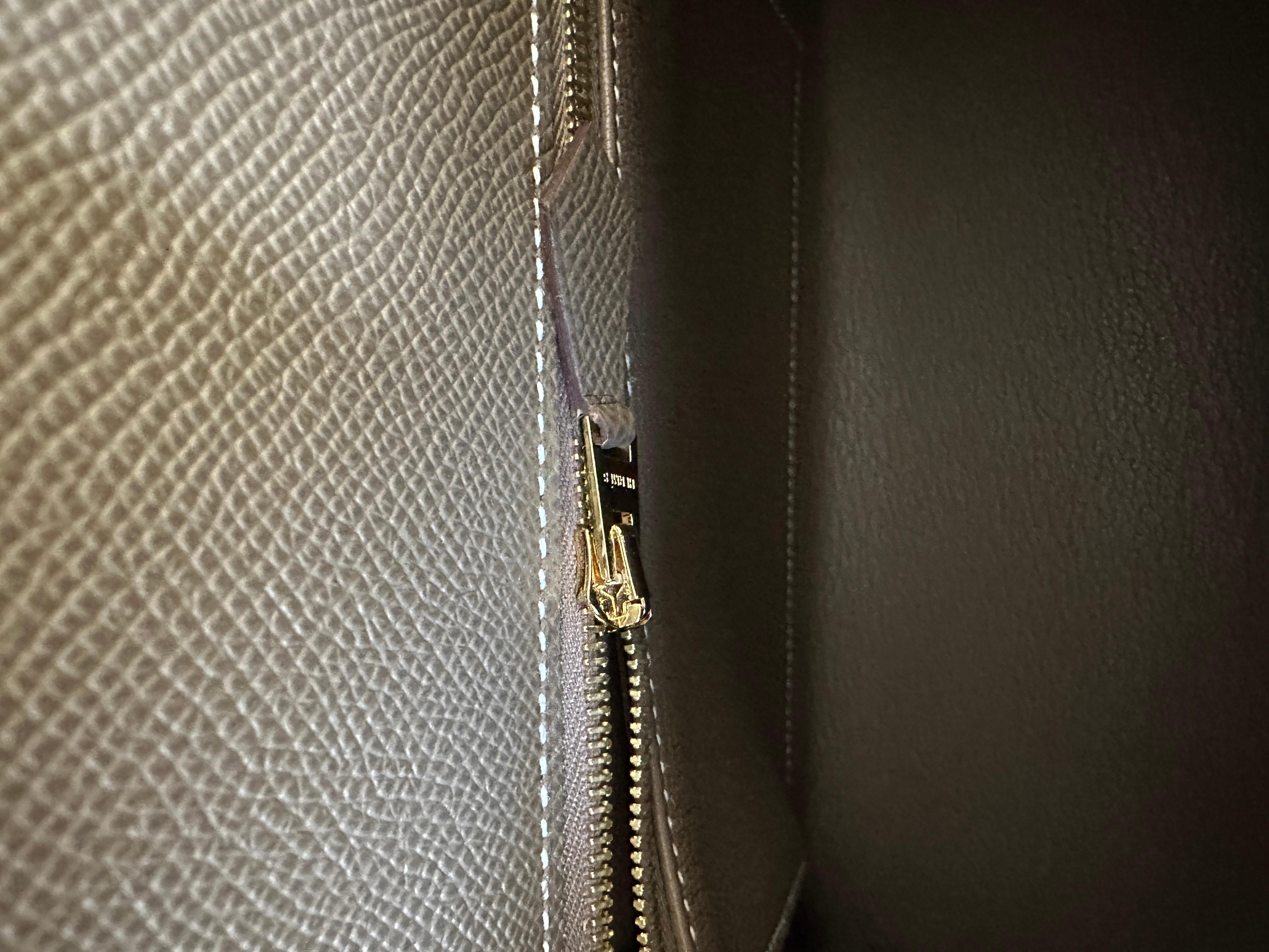 Hermes Etoupe Kelly 25  Epsom Sellier Bag Gold Hardware U  7
