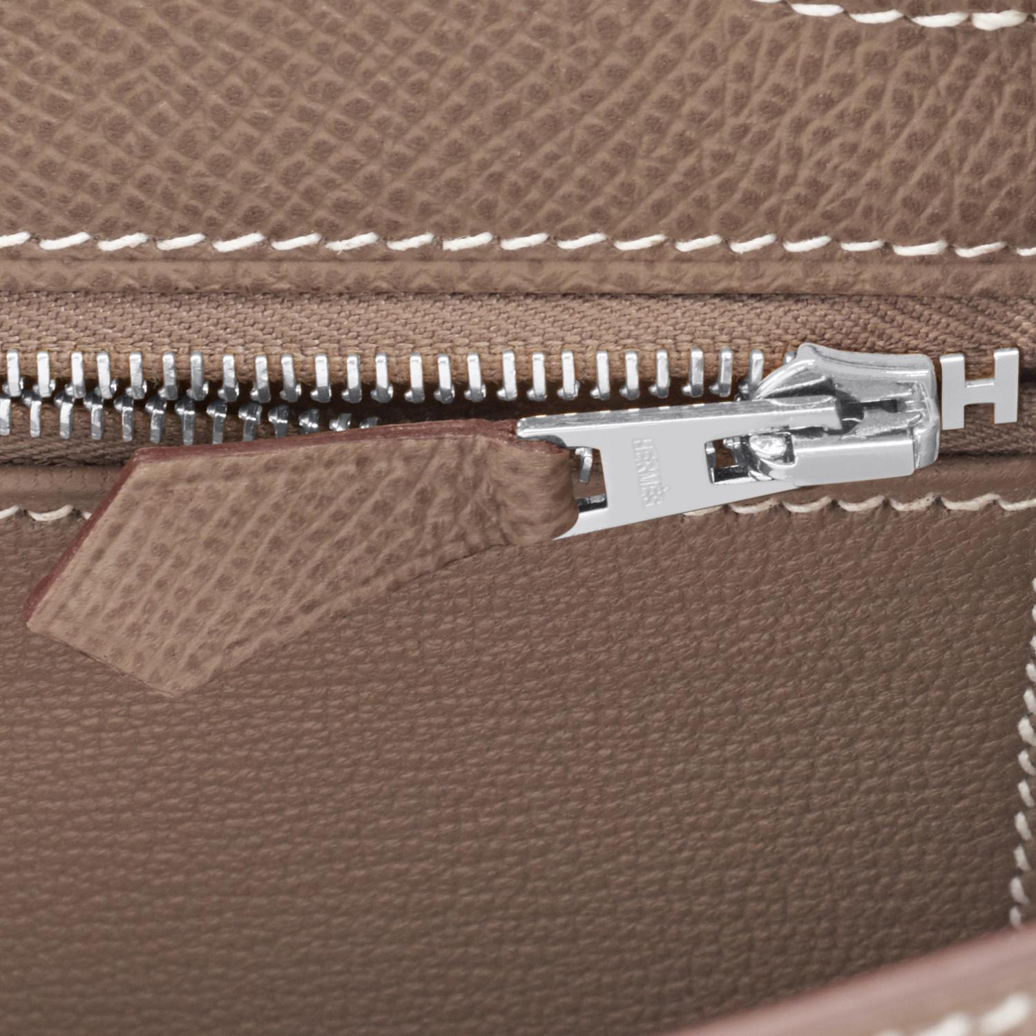 Hermes Etoupe Kelly 25cm Sellier Shoulder Bag Palladium Z Stamp, 2021 1