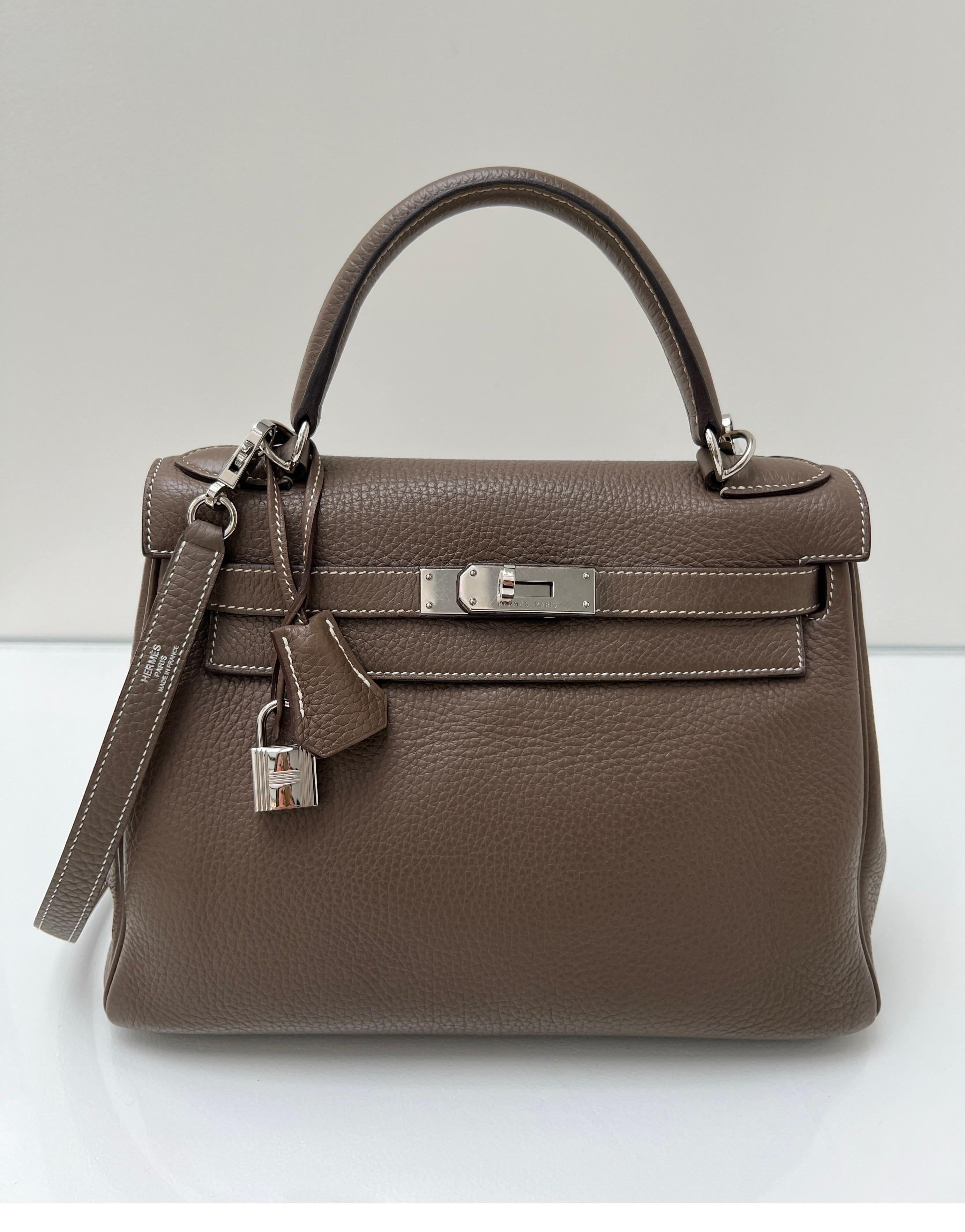 Hermes Etoupe Kelly 28 Bag 13