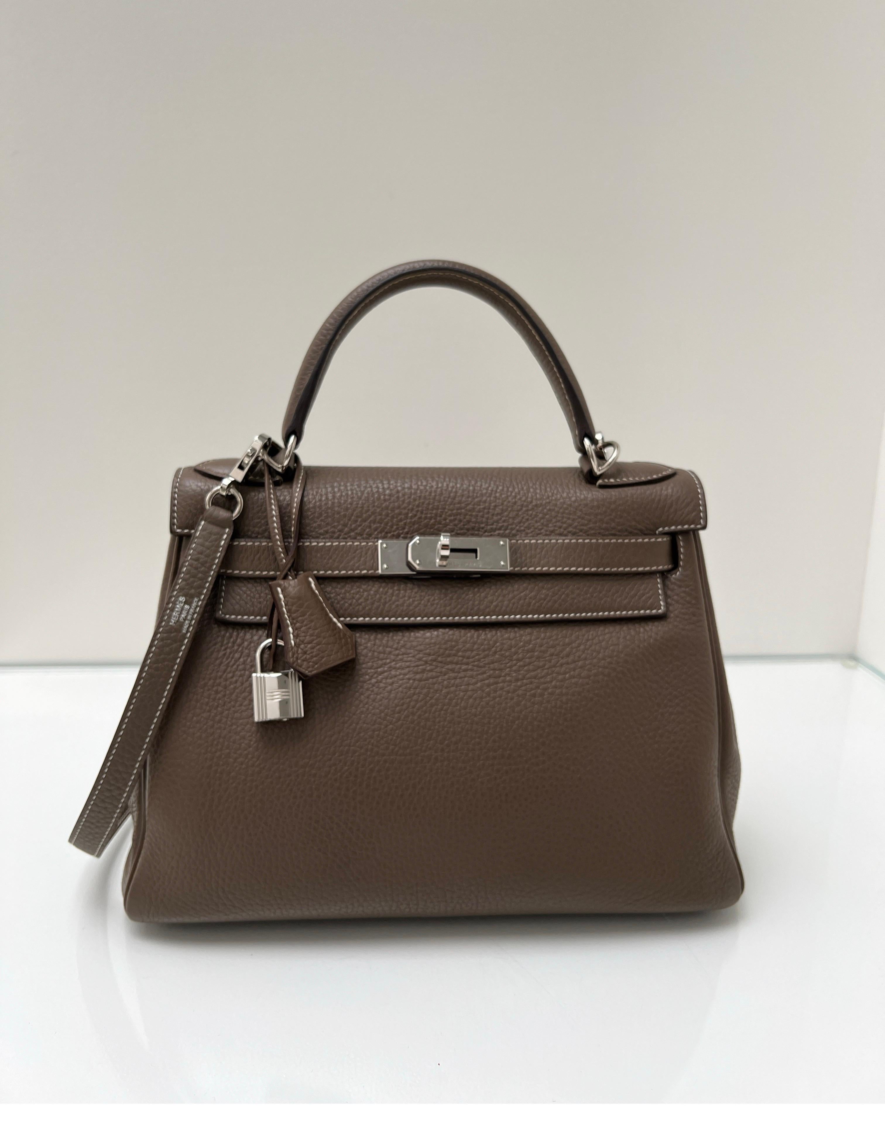 Hermes Etoupe Kelly 28 Bag 14