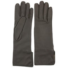 Hermès Etoupe Lambskin Gloves