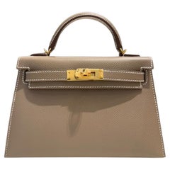Hermès Etoupe Mini Kelly 20 Sellier Epsom Gold Hardware