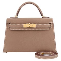 Hermes HSS Craie Gold Mini Kelly 20cm Epsom Bag VIP EXCLUSIVE U Stamp, 2022  For Sale at 1stDibs