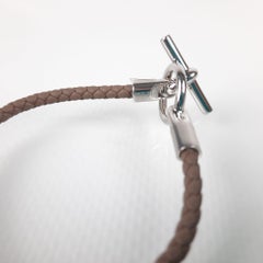Hermes bracelet Glenan  Étoupe palladium hardware Size T1