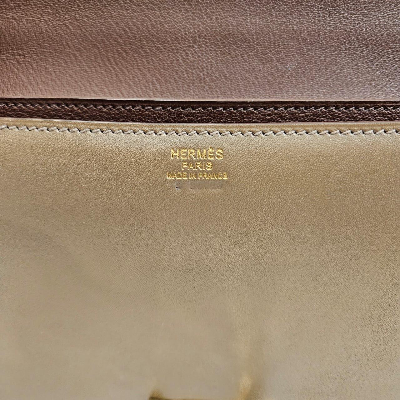 Hermes Etoupe Swift Ellan Illico Shoulder Bag For Sale 6