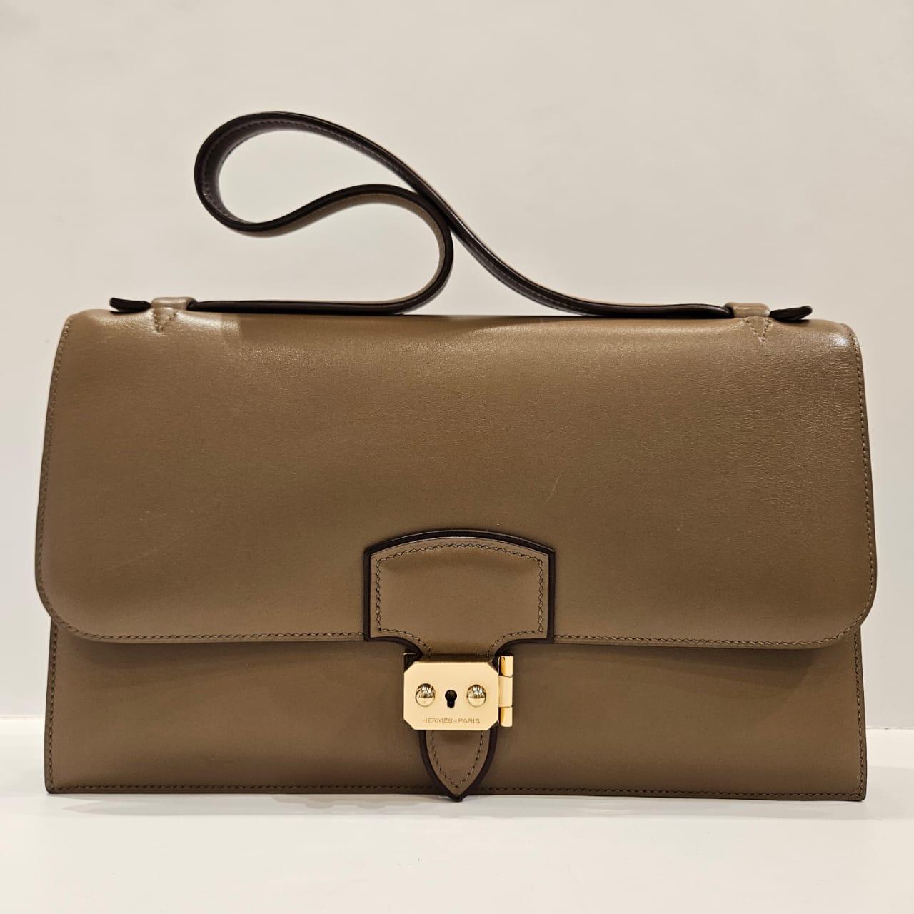 Hermes Etoupe Swift Ellan Illico Shoulder Bag For Sale 5
