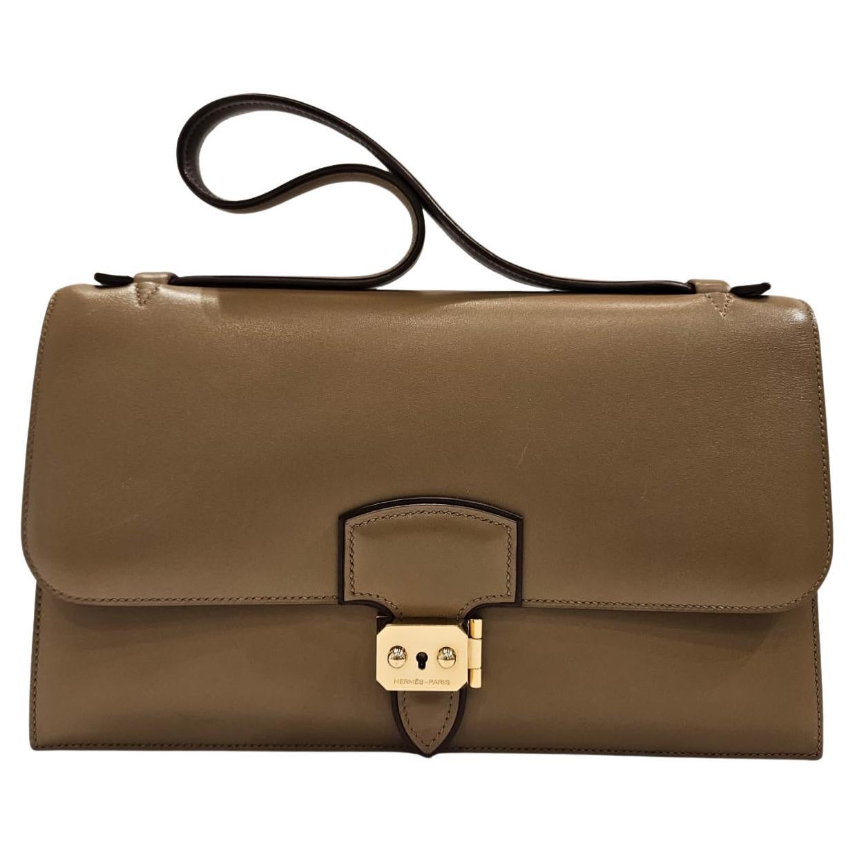 Hermes Etoupe Swift Ellan Illico Shoulder Bag For Sale