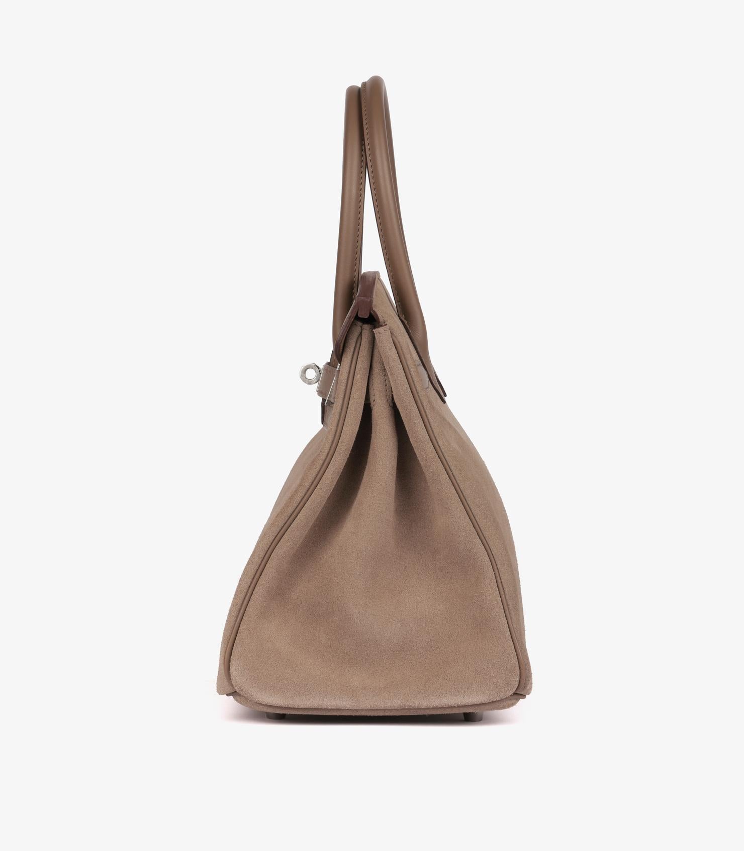 Hermès Etoupe Swift & Gris Caillou Chamois Grizzly Suede Birkin 30cm Retourne 1