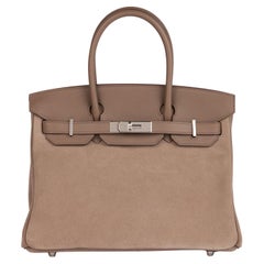 Hermès Etoupe Swift & Gris Caillou Chamois Grizzly Suede Birkin 30cm Retourne