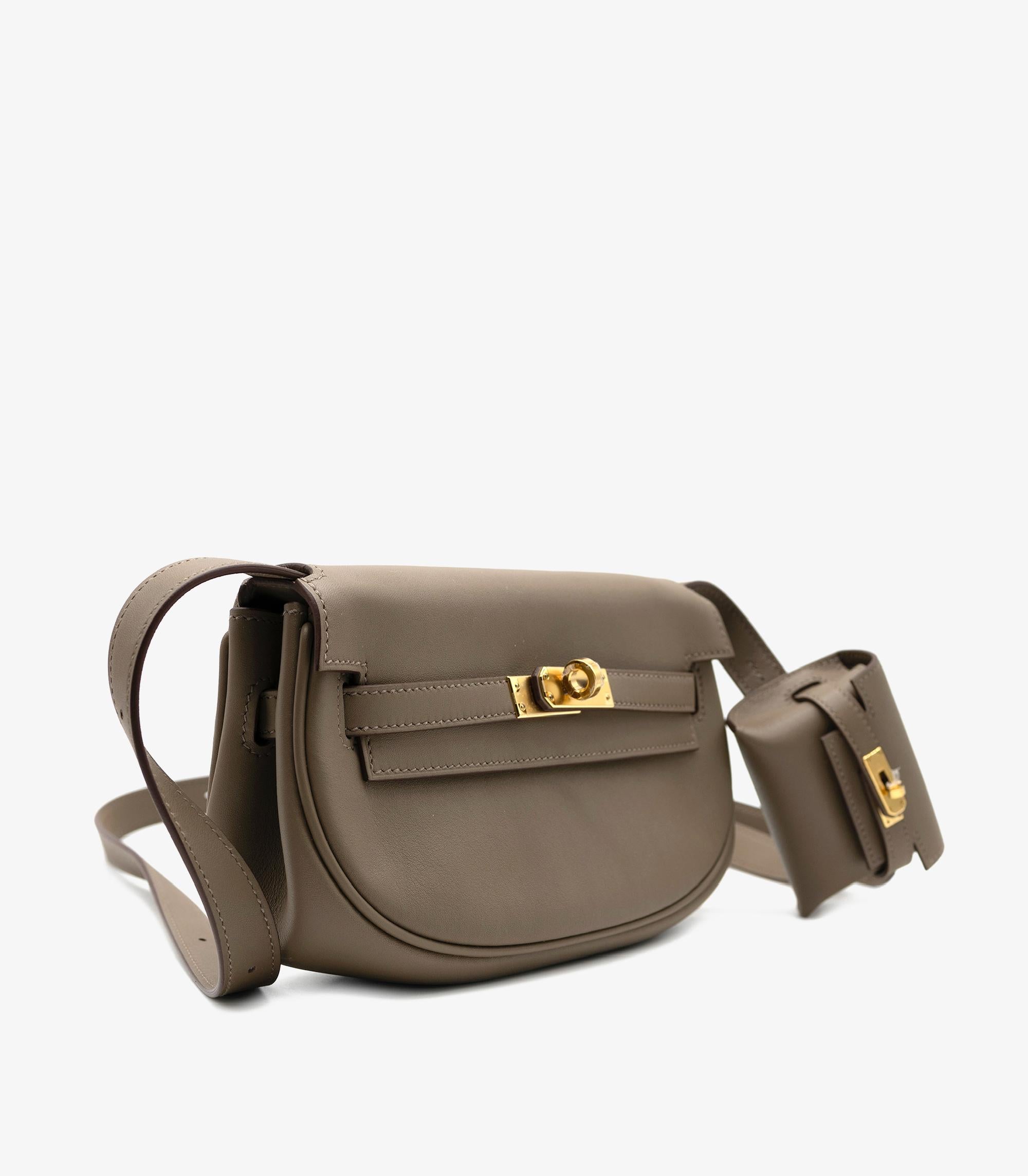 Brown Hermès Etoupe Swift Leather Kelly Moove For Sale