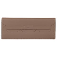 Hermès Etoupe Swift Leather Shadow Birkin Cut Clutch
