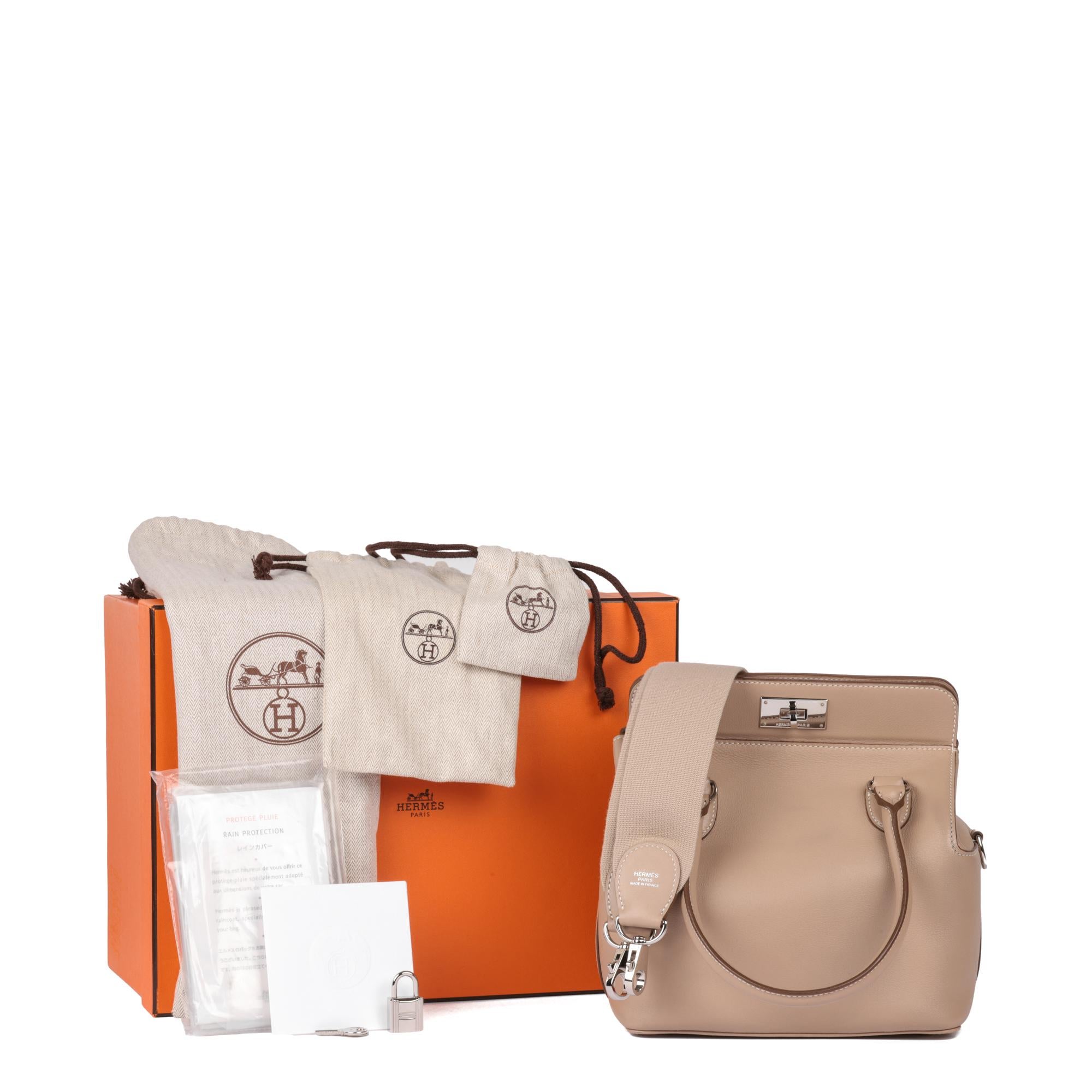 HERMÈS Etoupe Swift Leather Toolbox 20 8