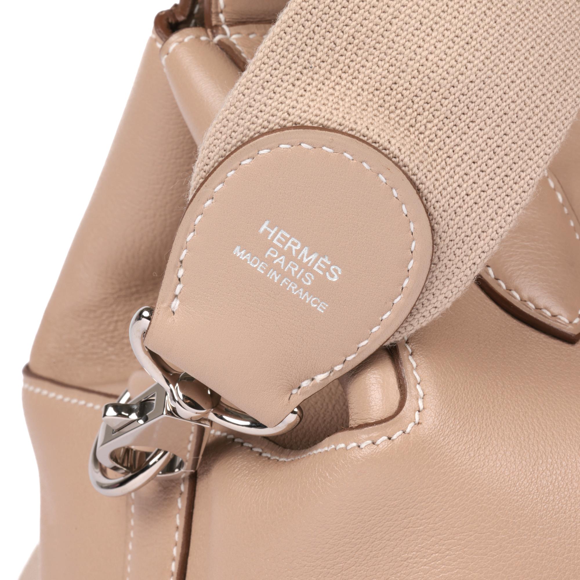 HERMÈS Etoupe Swift Leather Toolbox 20 5