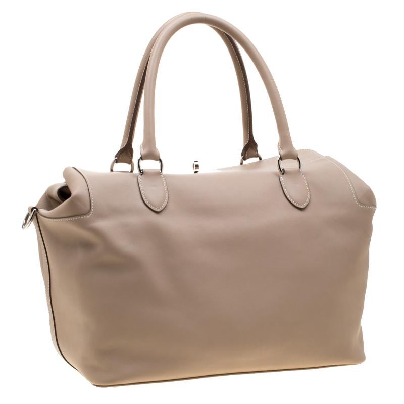 Hermes Etoupe Swift Leather Toolbox 33 Bag In Good Condition In Dubai, Al Qouz 2