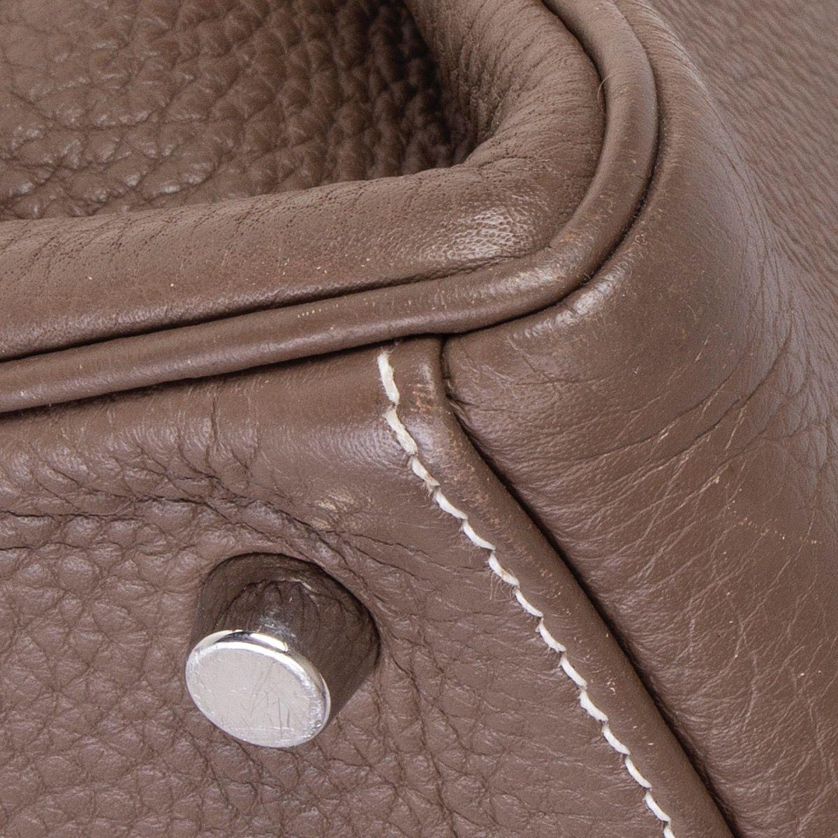 HERMES Etoupe taupe Clemence leather & Palladium JPG KELLY 42 Shoulder Bag 1