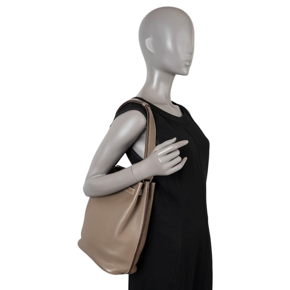 HERMES Etoupe taupe Clemence leather SO KELLY 22 Hobo Bag For Sale 5
