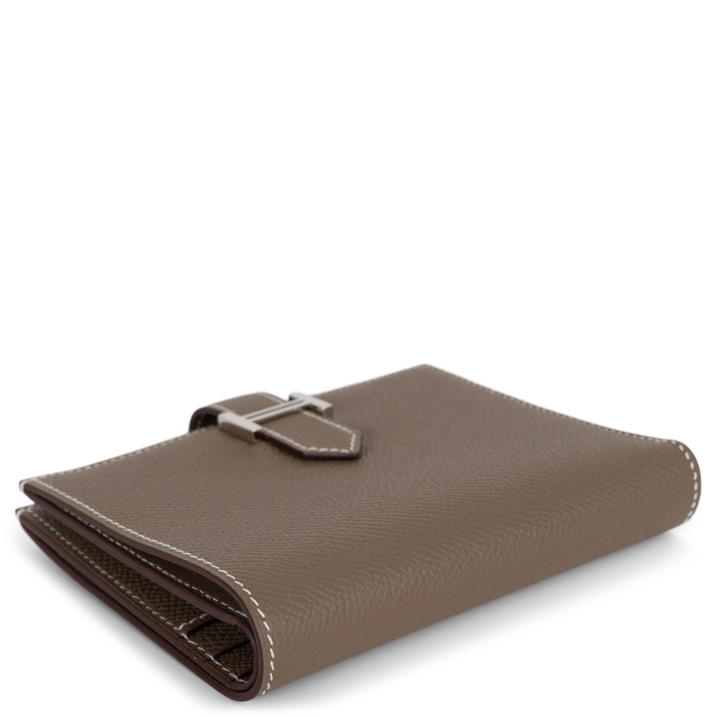 HERMES Etoupe taupe Epsom pelle BEARN COMPACT Portafoglio Phw In condizioni ottime in vendita a Zürich, CH