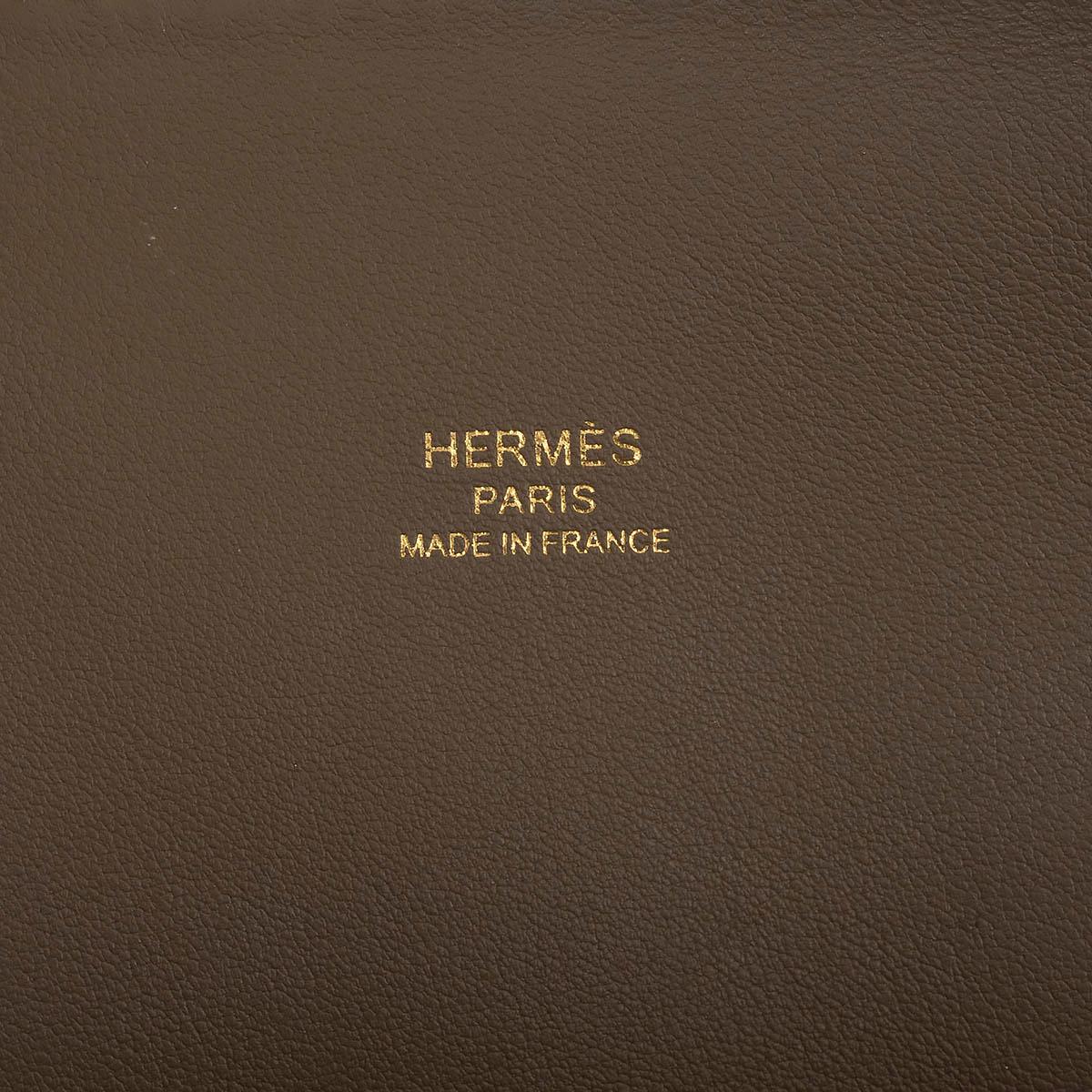 HERMES Etoupe taupe Epsom leather BOLIDE 27 Shoulder Bag 4
