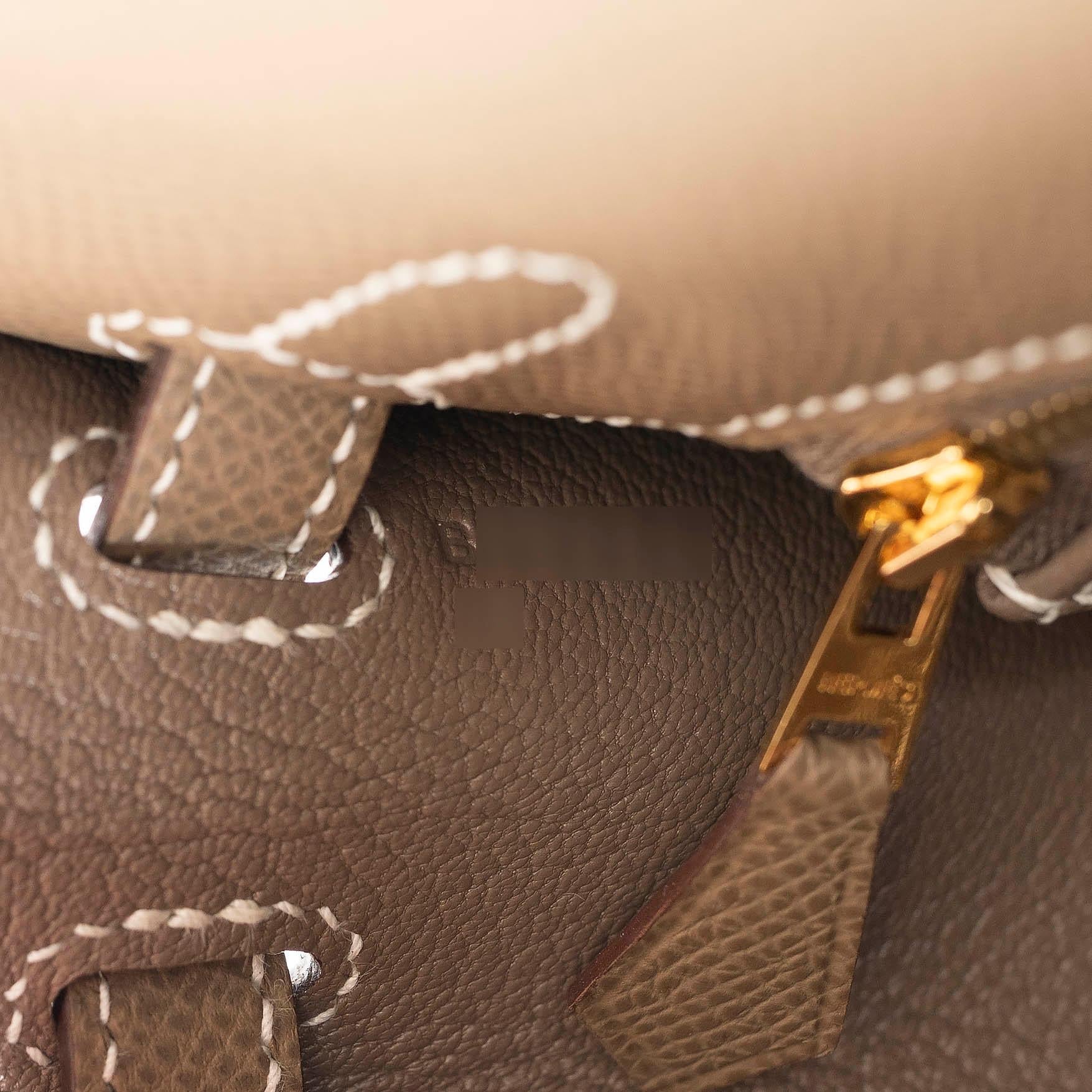 HERMES Etoupe taupe Epsom leather KELLY 25 SELLIER Bag Ghw For Sale 3