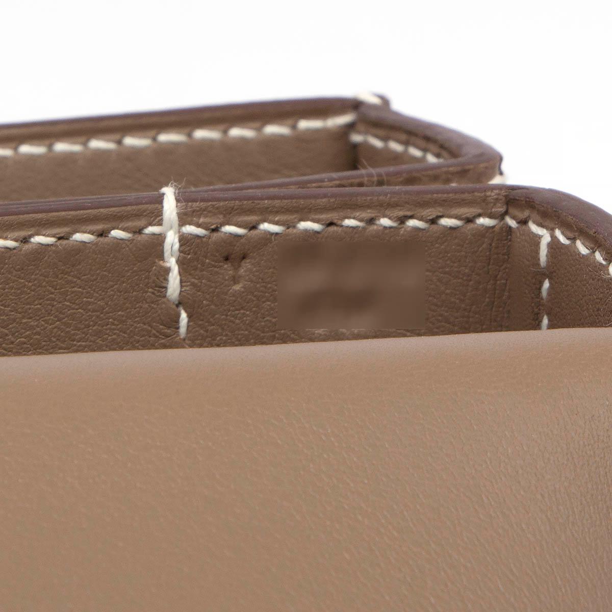 HERMES Etoupe taupe Epsom leather MOSAIQUE AU 24-17 MINI Bag w Palladium For Sale 3