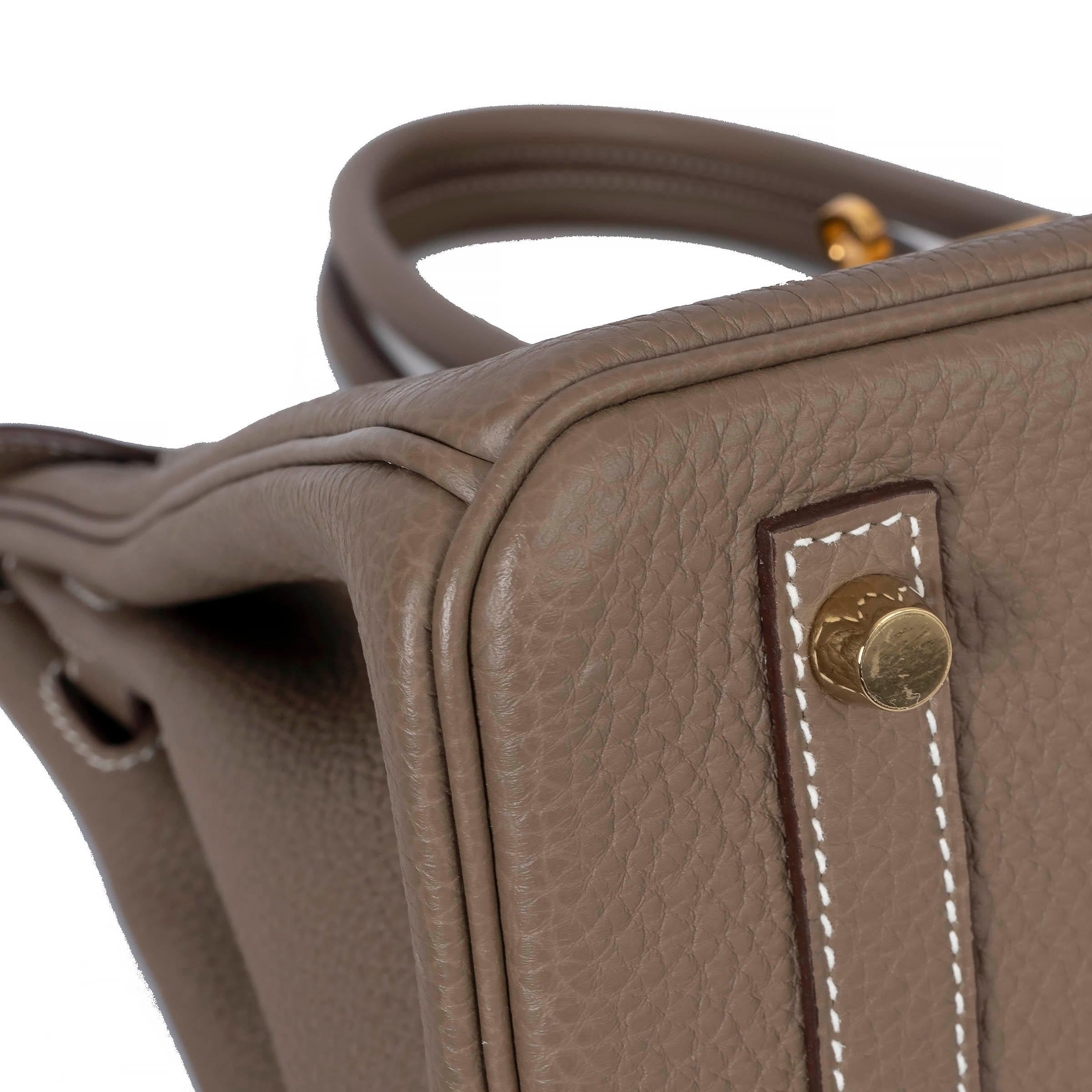 HERMES Etoupe taupe Togo leather BIRKIN 30 Bag Ghw For Sale 5