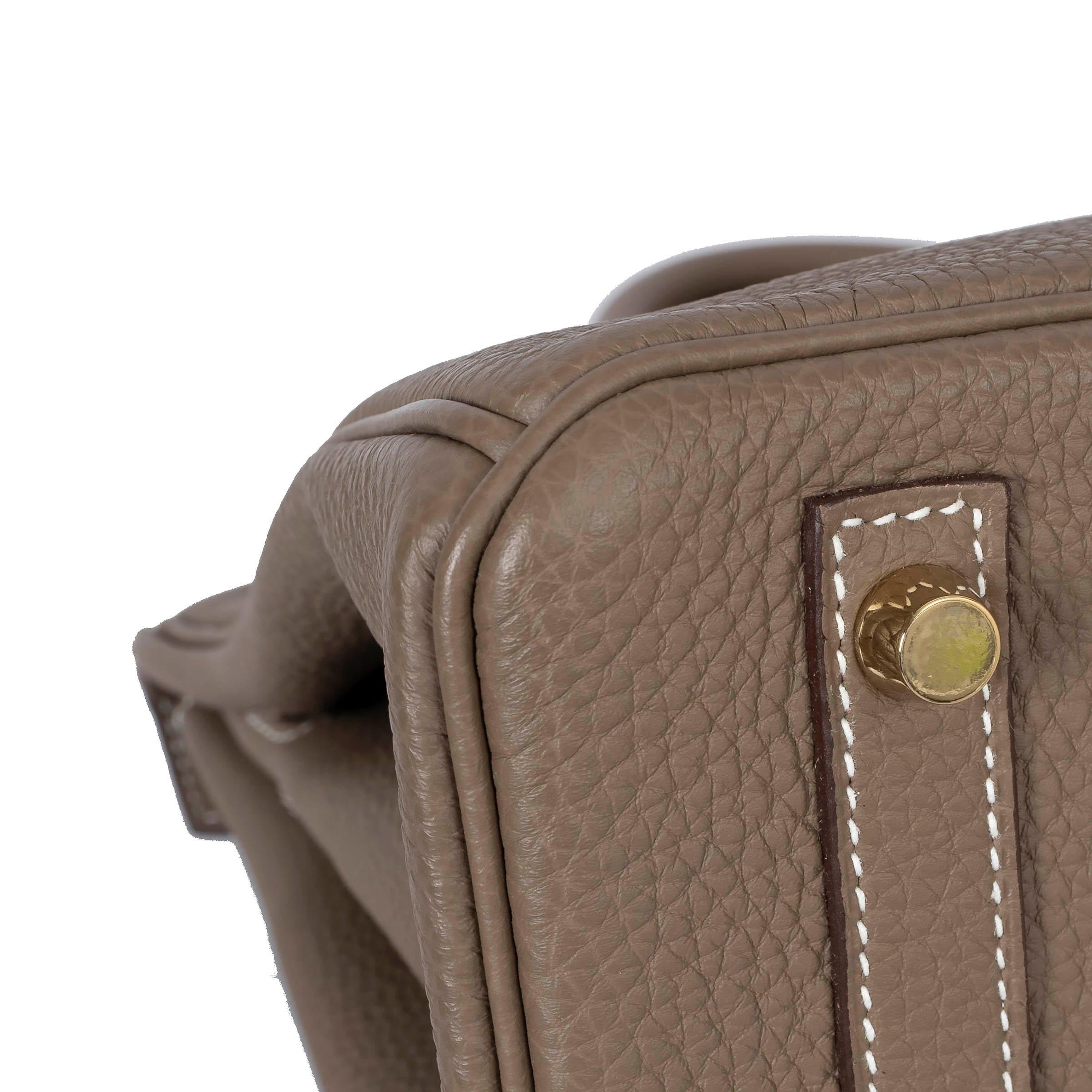 HERMES Etoupe taupe Togo leather BIRKIN 30 Bag Ghw For Sale 6
