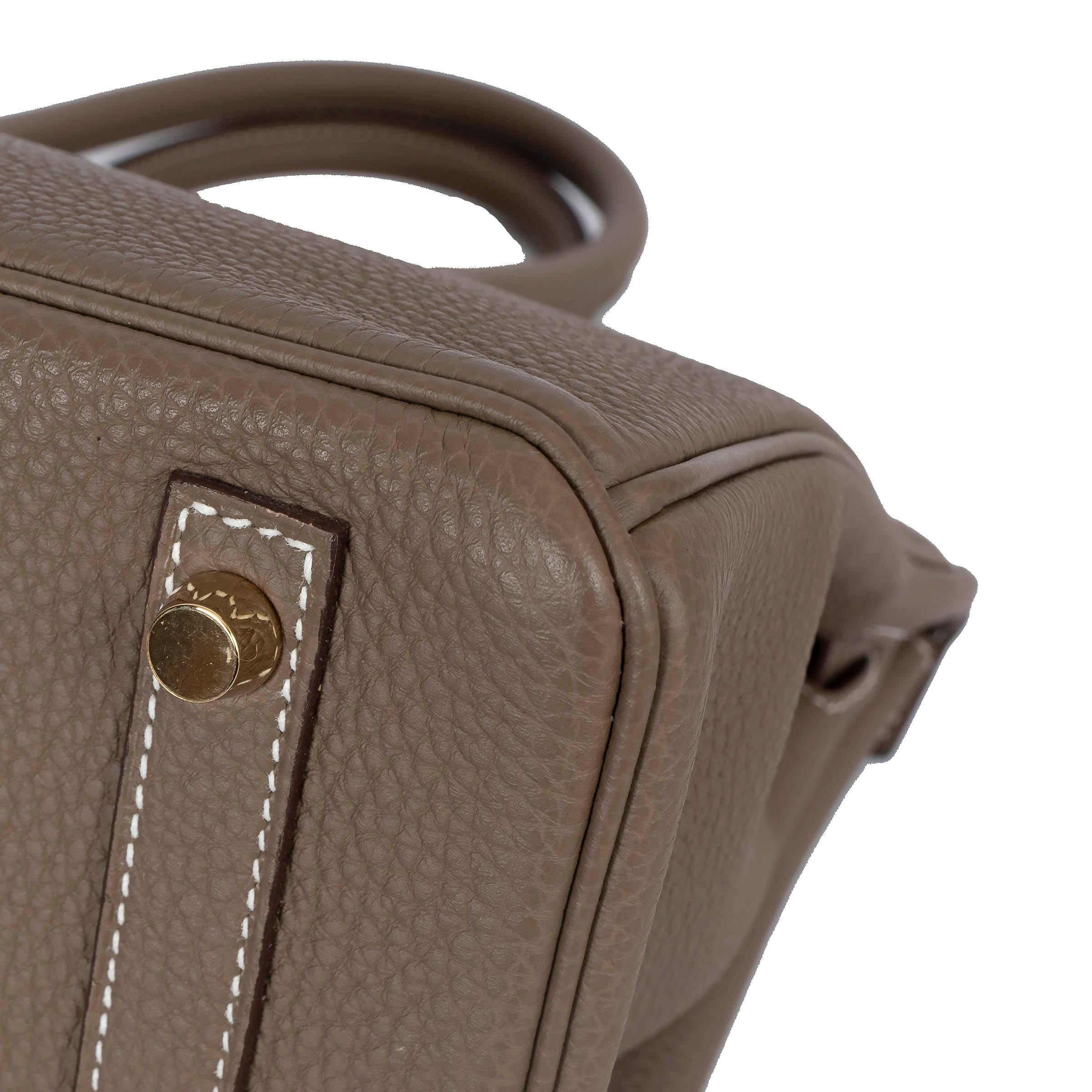 HERMES Etoupe taupe Togo leather BIRKIN 30 Bag Ghw For Sale 7