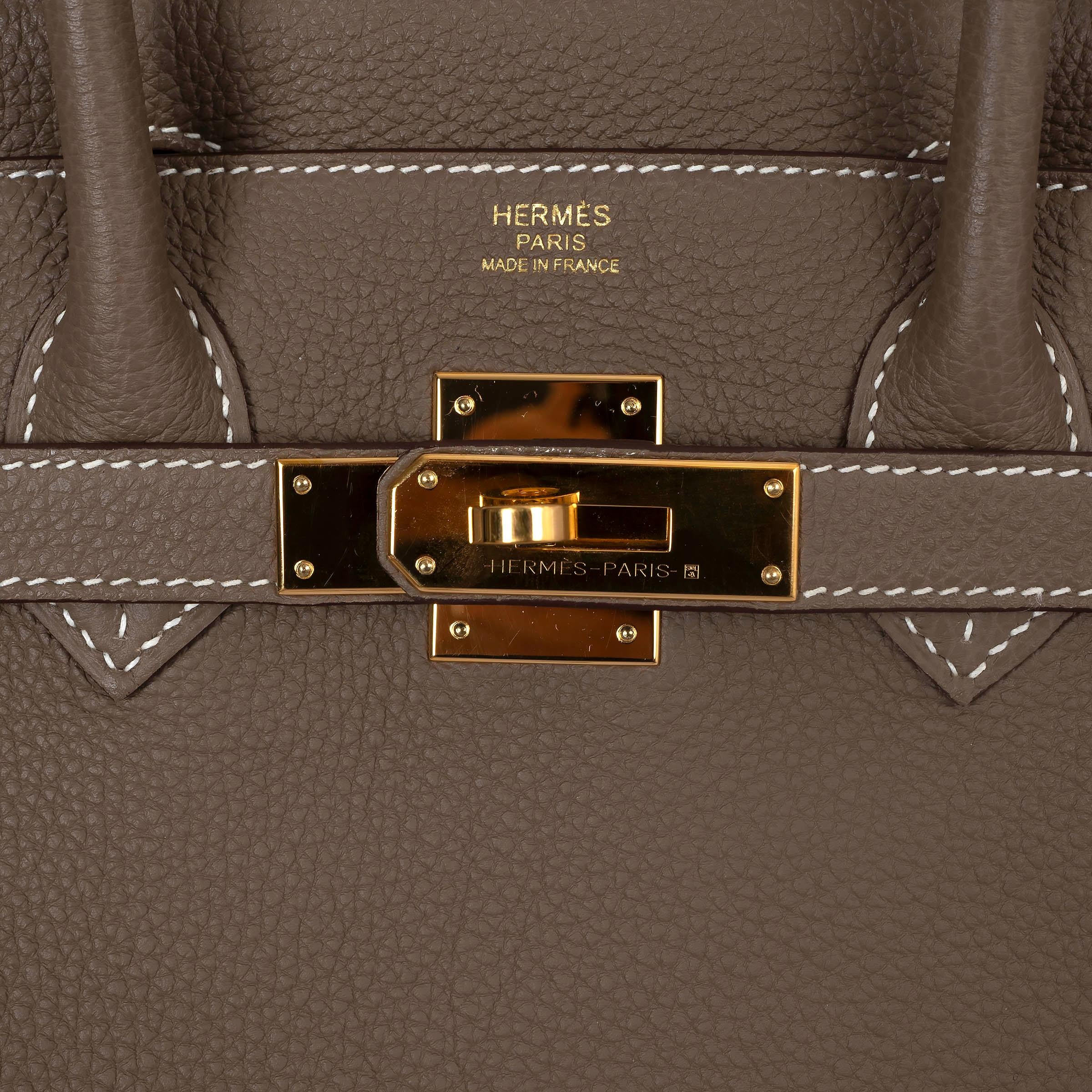 HERMES Etoupe taupe Togo leather BIRKIN 30 Bag Ghw For Sale 1