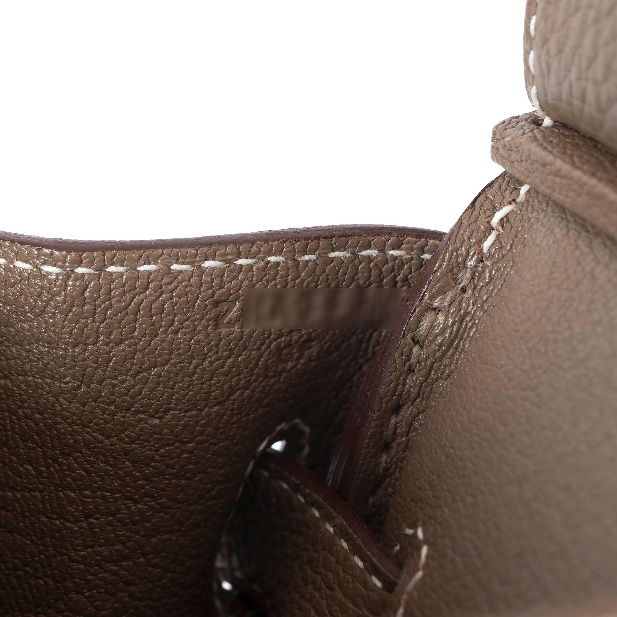 HERMES Etoupe taupe Togo leather BIRKIN 30 Bag Ghw For Sale 2