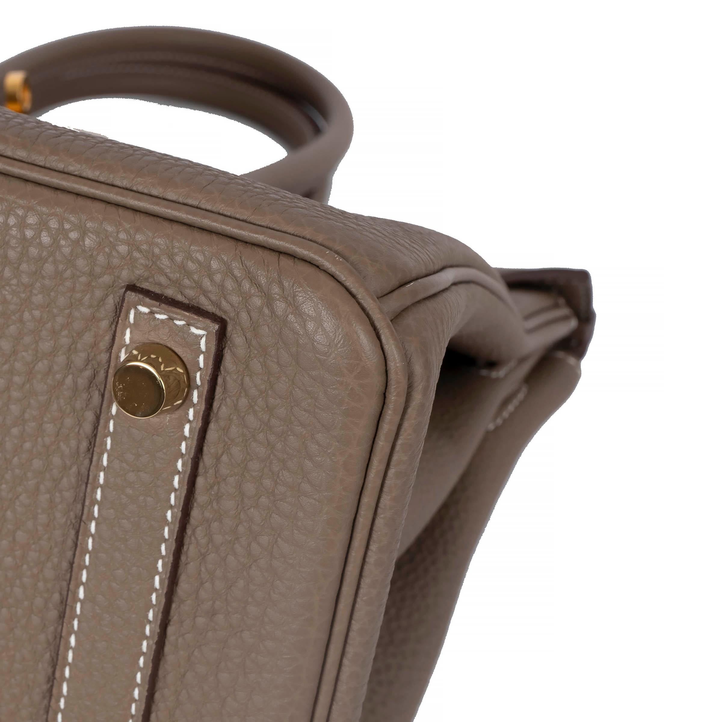 HERMES Etoupe taupe Togo leather BIRKIN 30 Bag Ghw For Sale 4