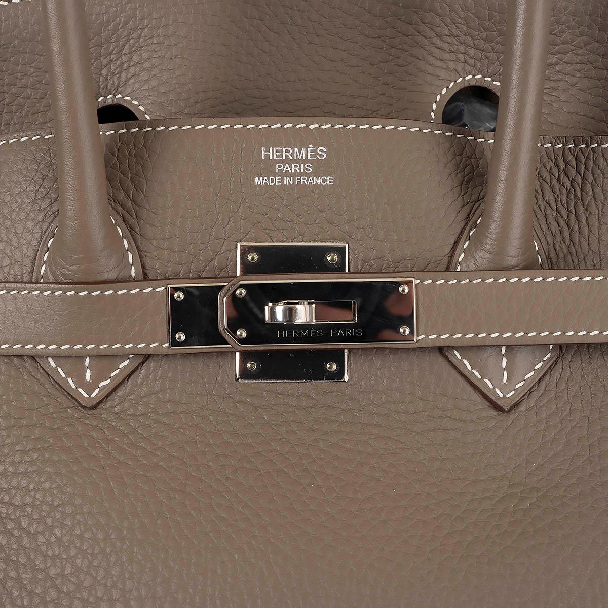 HERMÈS Sac BIRKIN 35 couleur taupe étoupe en cuir Togo avec finitions en palladium 1