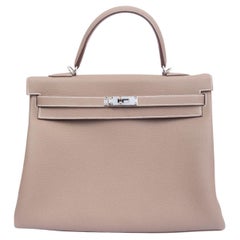 Hermès Kelly 35 Epsom Rose Jaipur Top Handle Bag For Sale at 1stDibs